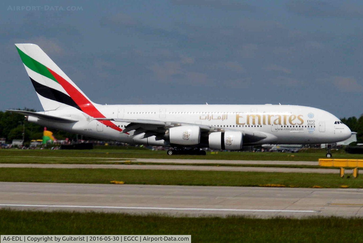 A6-EDL, 2010 Airbus A380-861 C/N 046, At Manchester