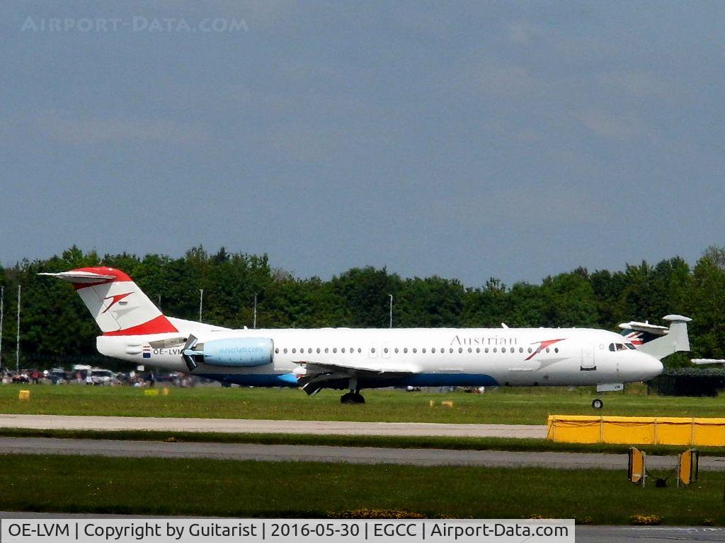 OE-LVM, 1991 Fokker F100 (F-28-0100) C/N 11361, At Manchester