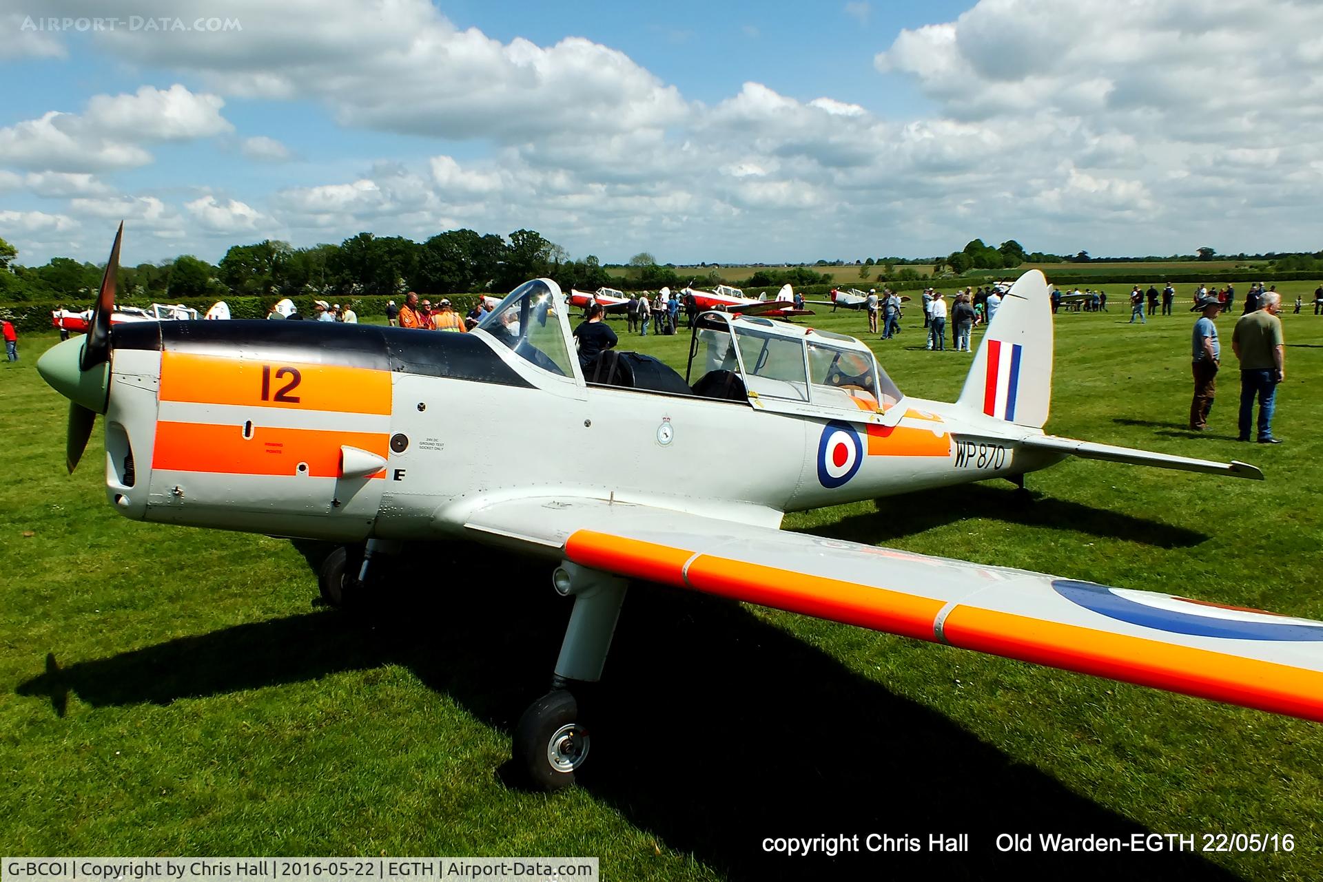 G-BCOI, 1952 De Havilland DHC-1 Chipmunk T.10 C/N C1/0759, 70th Anniversary of the first flight of the de Havilland Chipmunk Fly-In at Old Warden