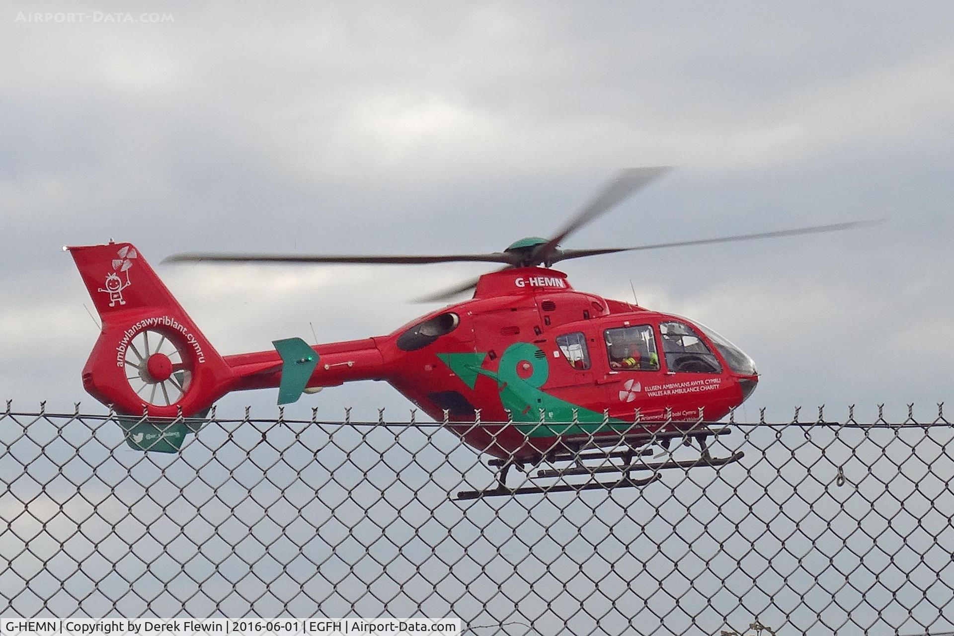 G-HEMN, 2012 Eurocopter EC-135T-2+ C/N 1070, EC-135T-2+, Wales Air Ambulance Helicopter call sign Helimed 57. Swansea based, seen letting down.