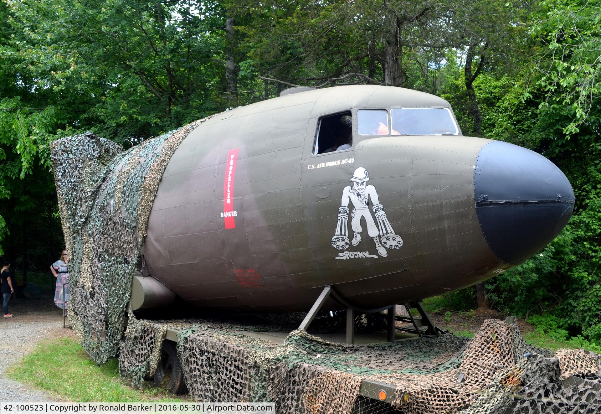 42-100523, 1942 Douglas C-47A-65-DL Skytrain C/N 18986, C-47 as gunship, Vietnam War Foundation and Museum, Ruckersville, VA  Note:  This aircraft was in the 436 Troop Carrier Group and dropped soldiers in the D-Day invasion of Normandy