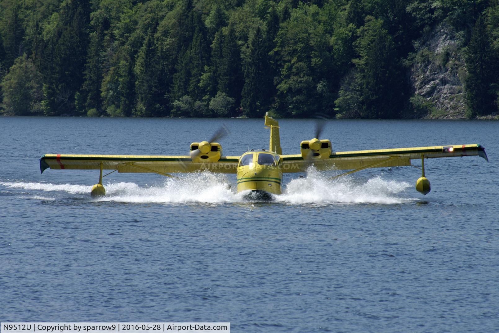 N9512U, 1976 STOL Aircraft UC-1 Twin Bee C/N 018, Former HB-LSK, again with its former registration since 2016-04-21, coming back from a flight to L'Abbaye on the Lac de Joux in the Swiss Jura