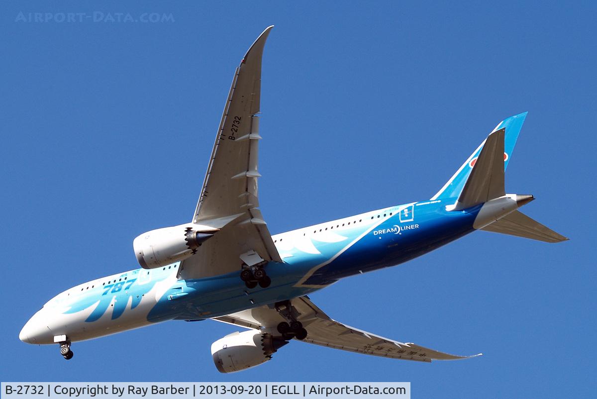 B-2732, 2013 Boeing 787-8 Dreamliner C/N 34926, Boeing 787-8 Dreamliner [34926] (China Southern Airlines) Home~G 20/09/2013. On approach 27R.