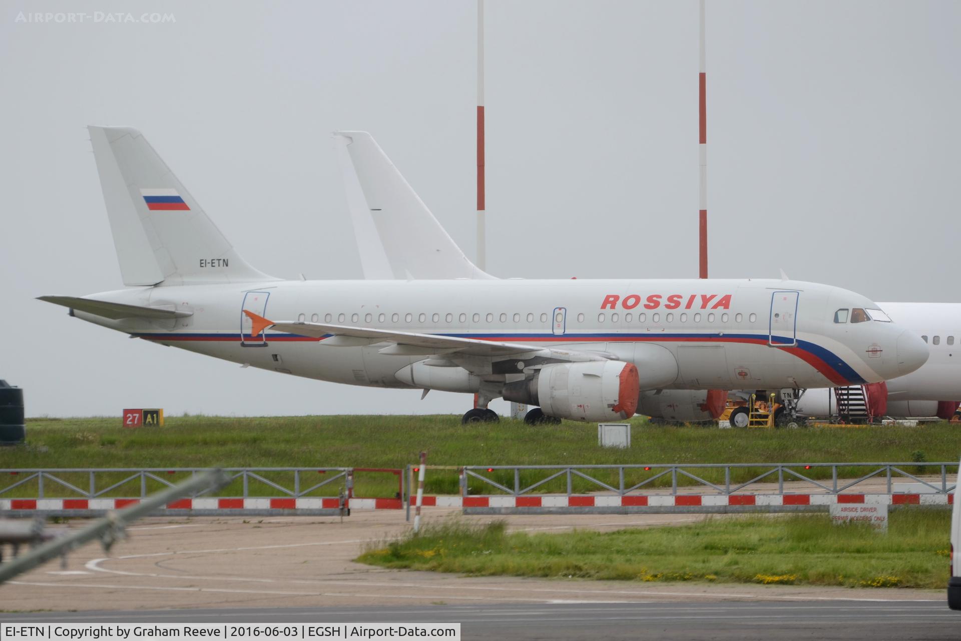 EI-ETN, 2002 Airbus A319-111 C/N 1654, Parked at Norwich.