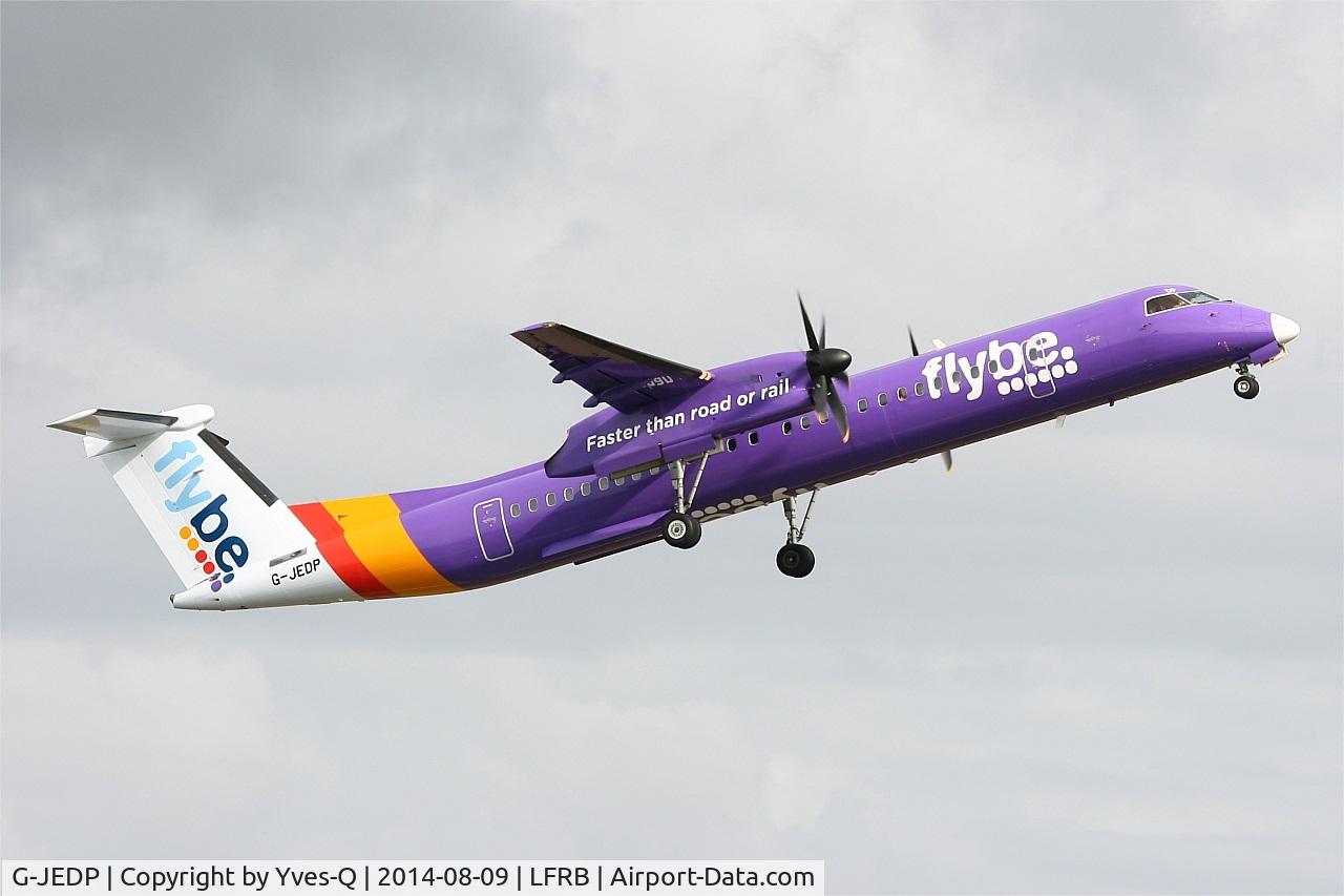 G-JEDP, 2003 De Havilland Canada DHC-8-402Q Dash 8 C/N 4085, De Havilland Canada DHC-8-402Q Dash 8, Take off rwy 07R, Brest-Bretagne airport (LFRB-BES)