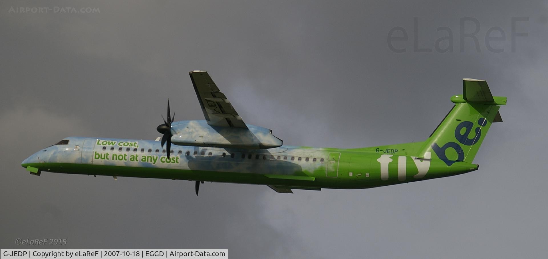 G-JEDP, 2003 De Havilland Canada DHC-8-402Q Dash 8 C/N 4085, In the green 'Low-Cost, but not at any cost' scheme