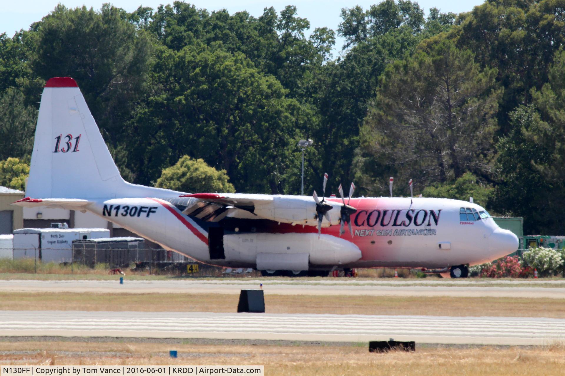 N130FF, 1980 Lockheed EC-130Q Hercules C/N 382-4901, Coulson Tanker 131 at Redding Tanker Base.