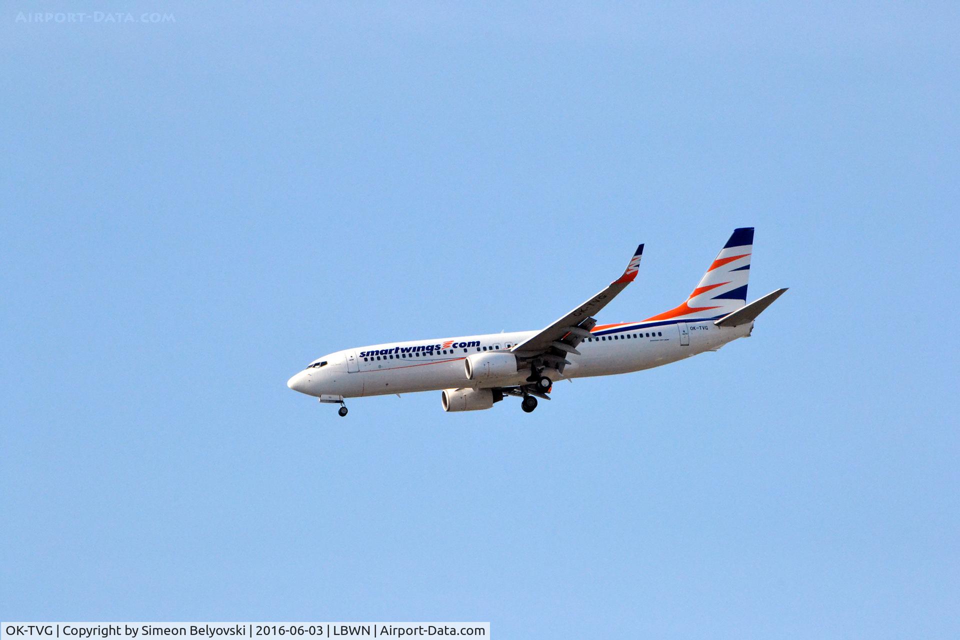 OK-TVG, 2007 Boeing 737-8Q8 C/N 30719, Landing at Varna Airport