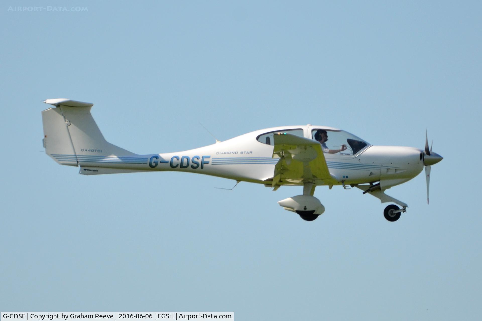 G-CDSF, 2005 Diamond DA-40D Diamond Star C/N D4.190, Landing at Norwich.