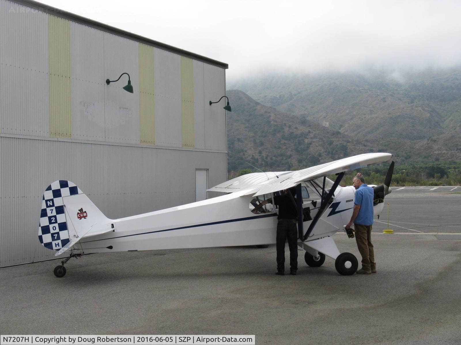 N7207H, 1946 Piper J3C-65 Cub C/N 20473, 1946 Piper J3C-65 CUB, Continental A&C65 65 Hp, Clipped wings, Experimental class, featured aircraft at Aviation Museum of Santa Paula First Sunday Open House promoting Aviation Scholarships. See Figure 1 Foundation photos in SZP Airport photos.