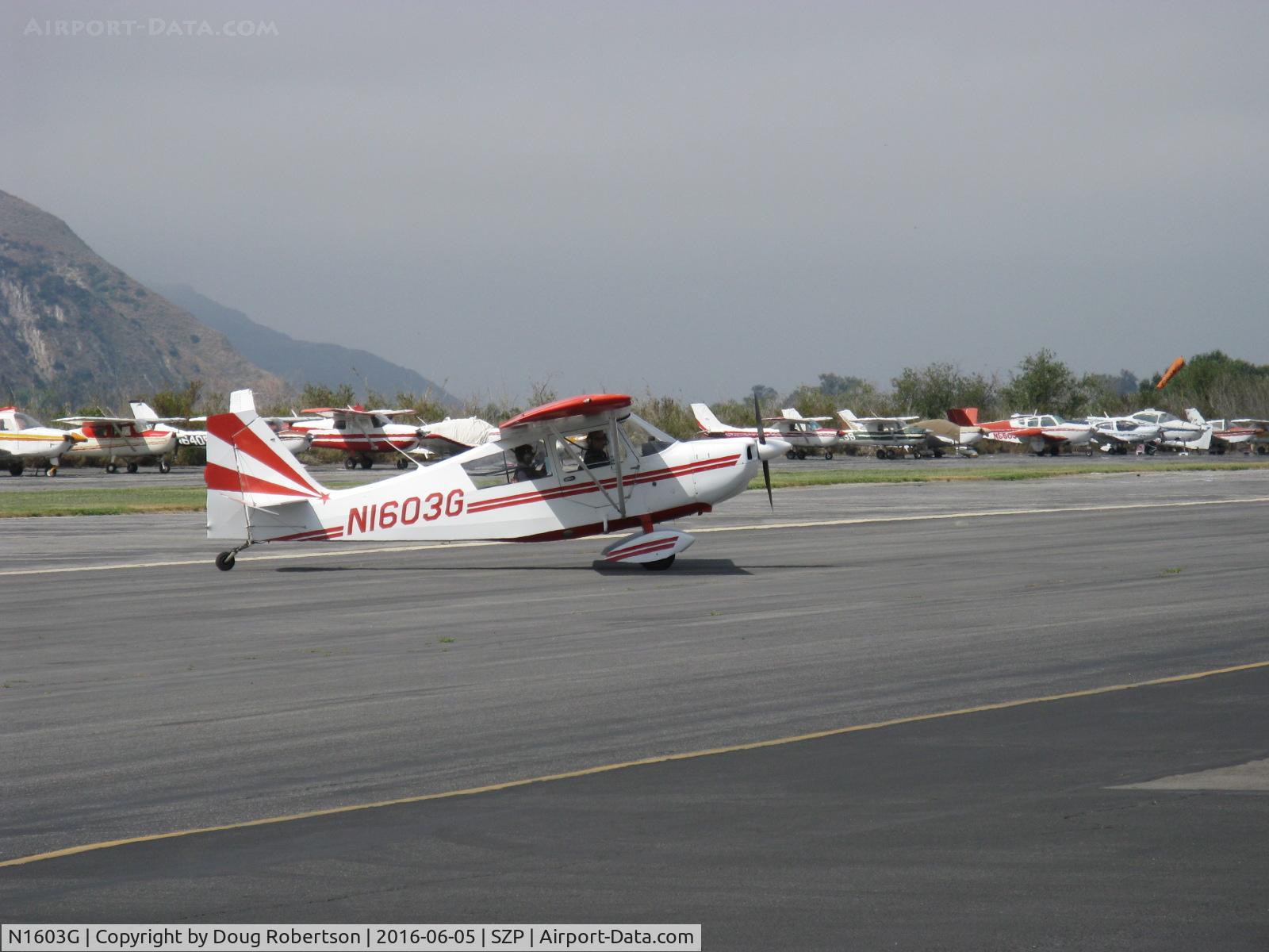N1603G, 1968 Champion 7ECA Citabria C/N 609, 1968 Champion 7ECA CITABRIA, Lycoming O-235 115 Hp, taxi off the active