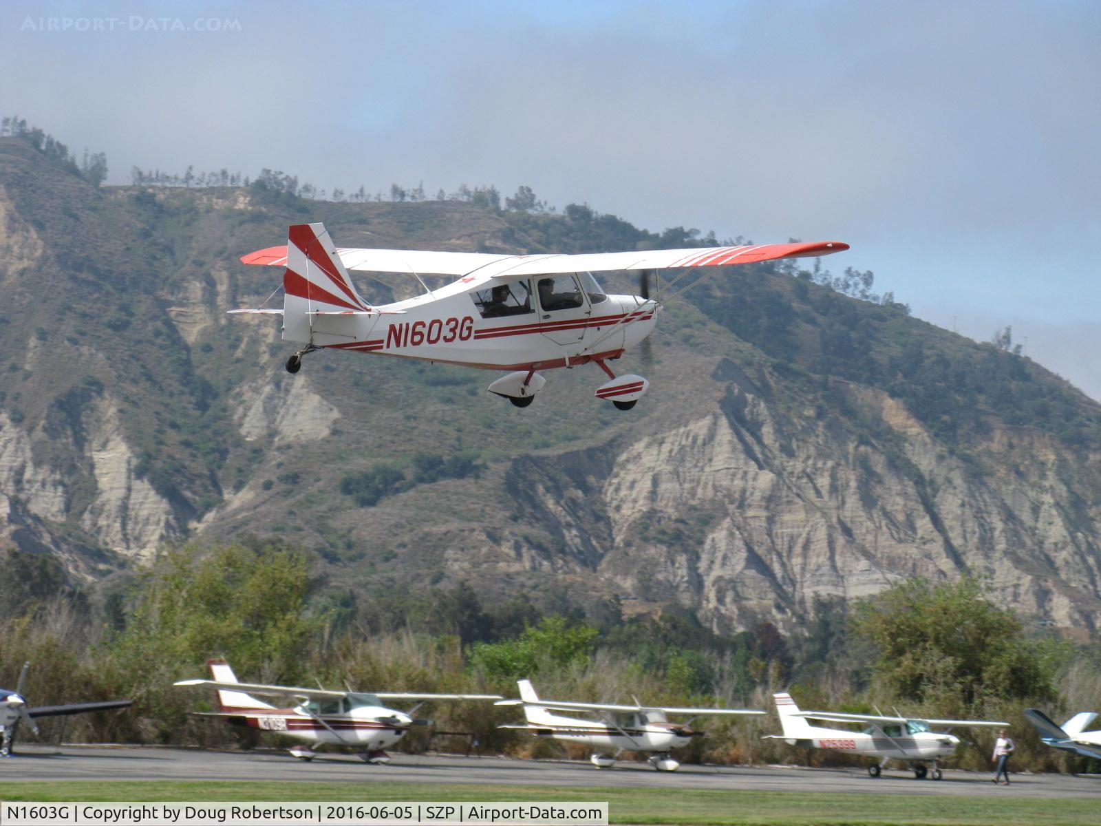 N1603G, 1968 Champion 7ECA Citabria C/N 609, 1968 Champion 7ECA CITABRIA, Lycoming O-235 115 Hp, takeoff climb Rwy 22