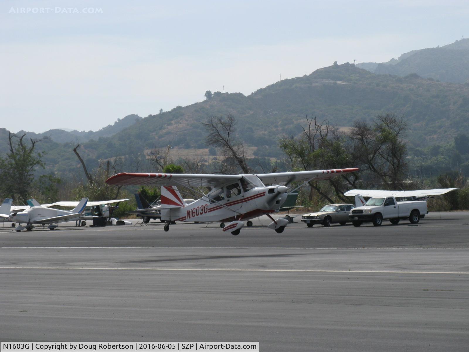 N1603G, 1968 Champion 7ECA Citabria C/N 609, 1968 Champion 7ECA CITABRIA, Lycoming O-235 115 Hp, takeoff climb Rwy 22