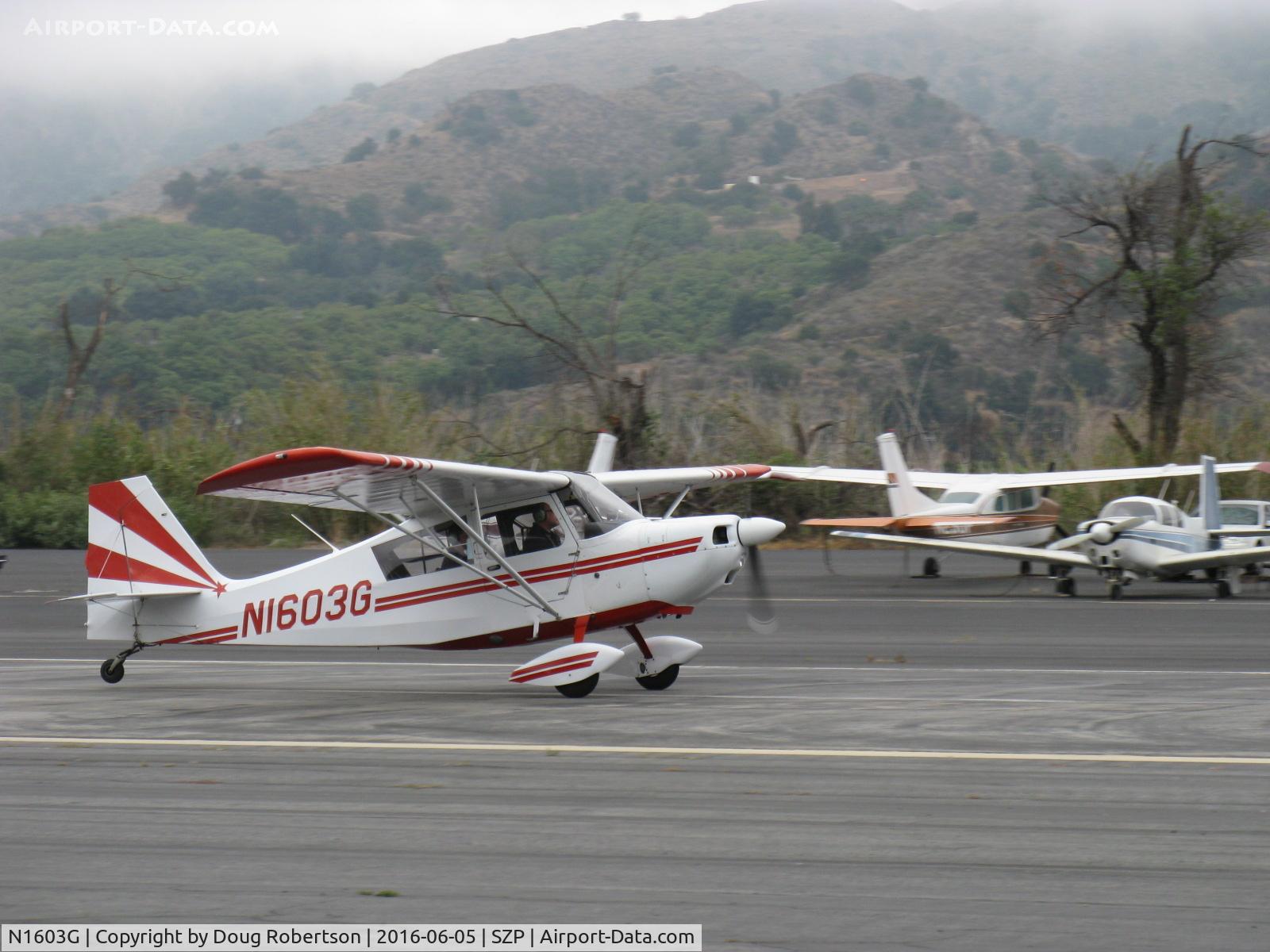 N1603G, 1968 Champion 7ECA Citabria C/N 609, 1968 Champion 7ECA CITABRIA, Lycoming O-235 115 Hp, takeoff roll Rwy 22, dual instruction flight-pattern work today in low foggy skies