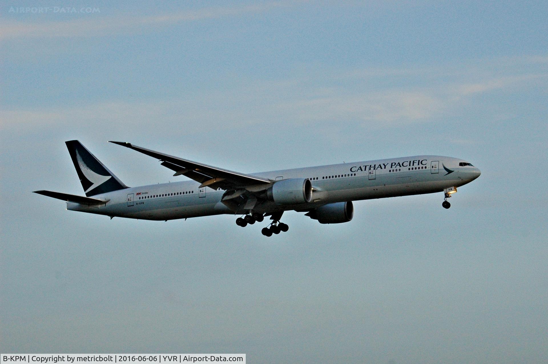 B-KPM, 2009 Boeing 777-367/ER C/N 36159, In new livery,arriving as CX888 from Hong Kong.