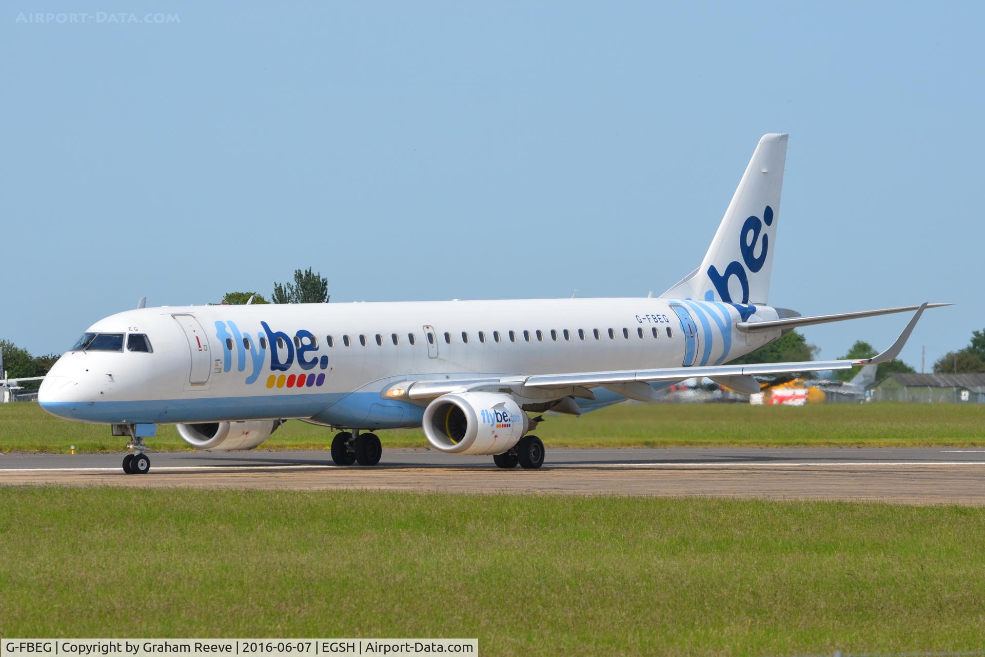 G-FBEG, 2007 Embraer 195LR (ERJ-190-200LR) C/N 19000120, About to depart.