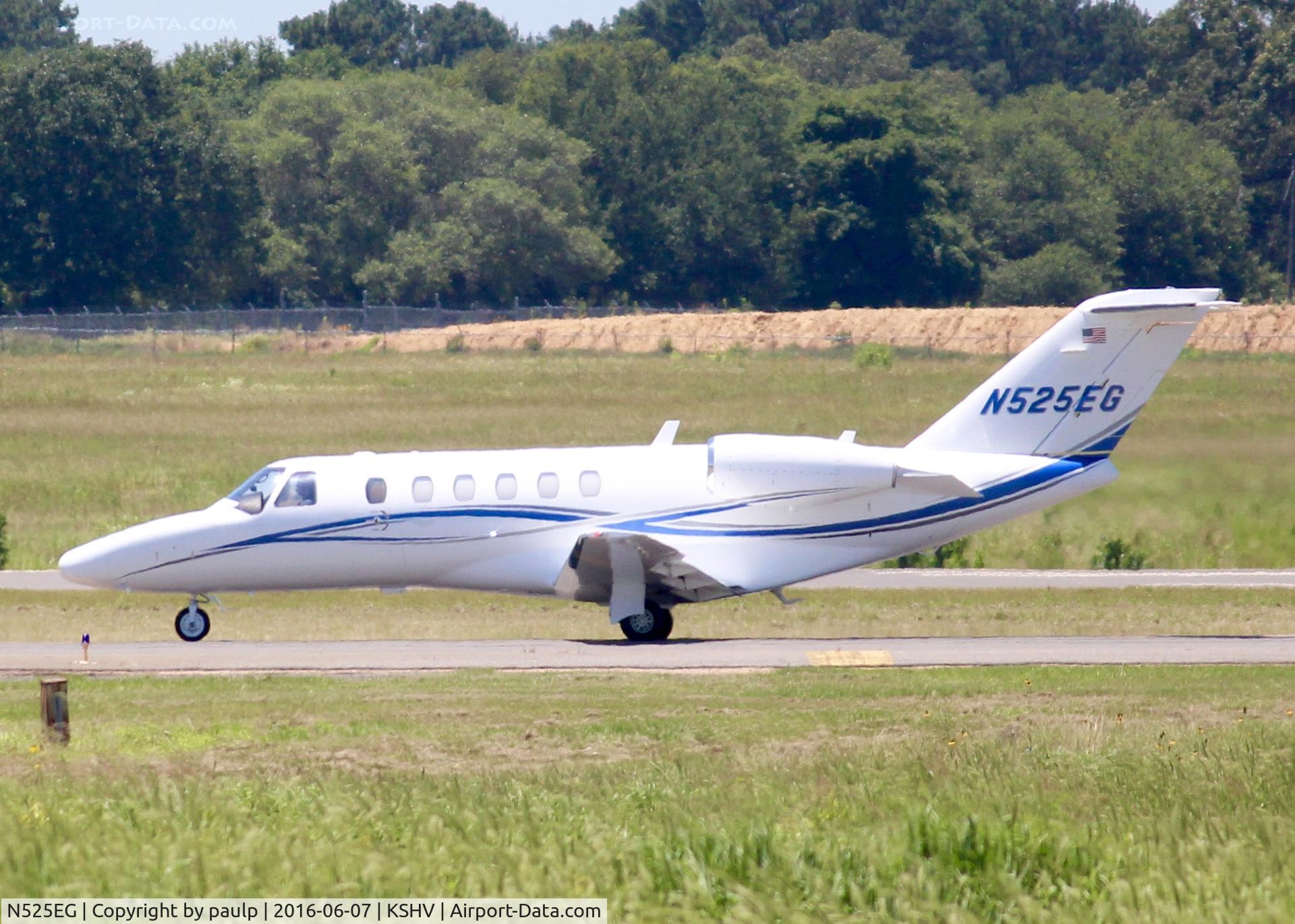 N525EG, Cessna 525A CitationJet CJ2+ C/N 525A0449, At Shreveport Regional.