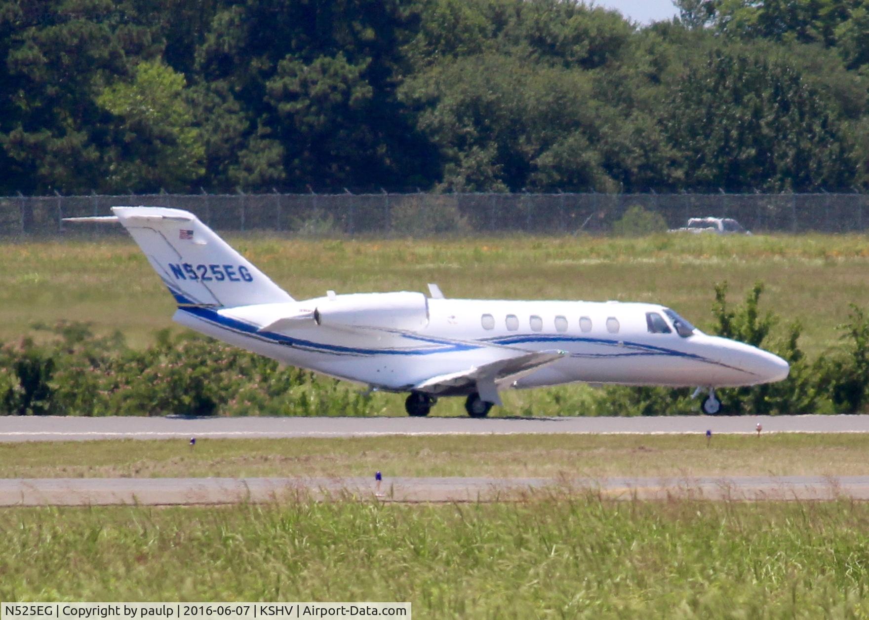 N525EG, Cessna 525A CitationJet CJ2+ C/N 525A0449, At Shreveport Regional.