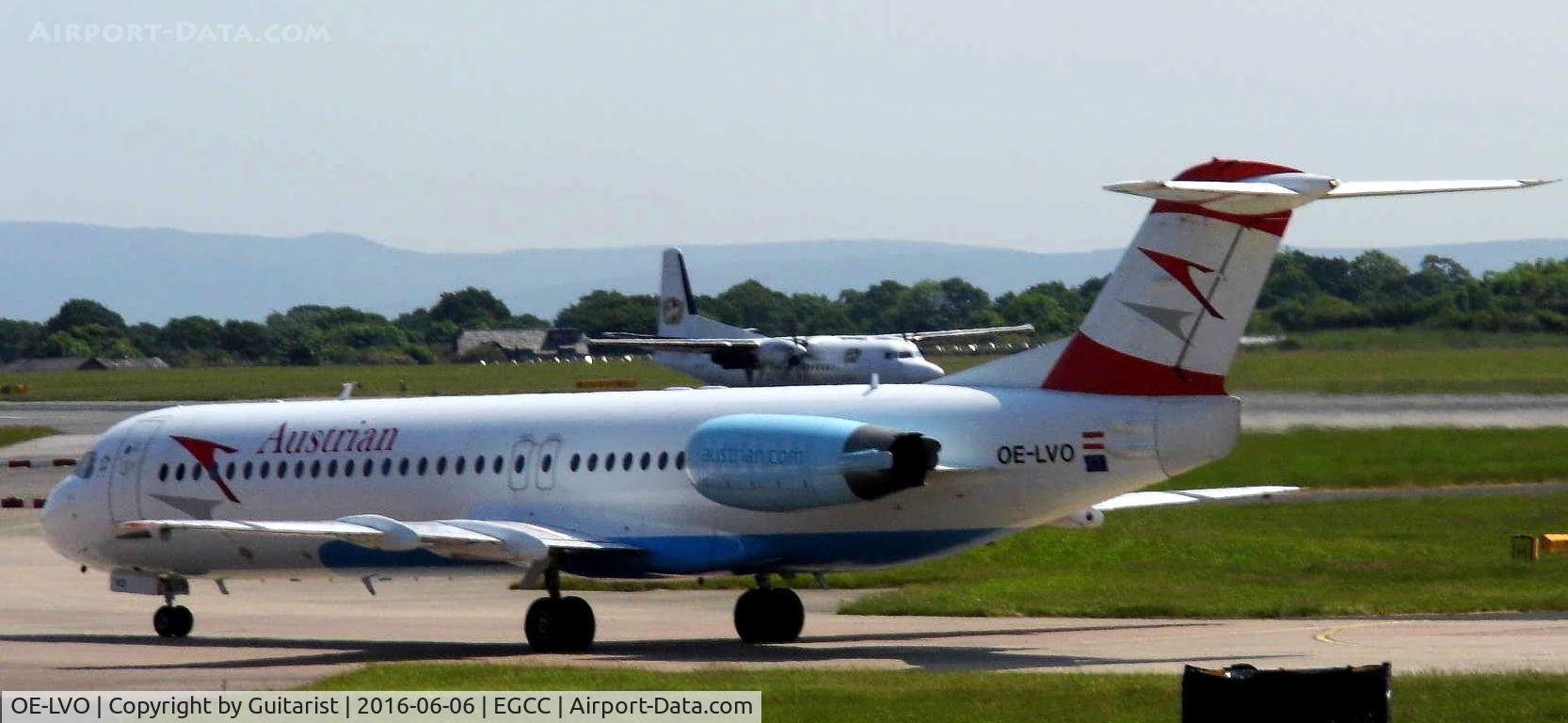 OE-LVO, 1993 Fokker 100 (F-28-0100) C/N 11460, At Manchester