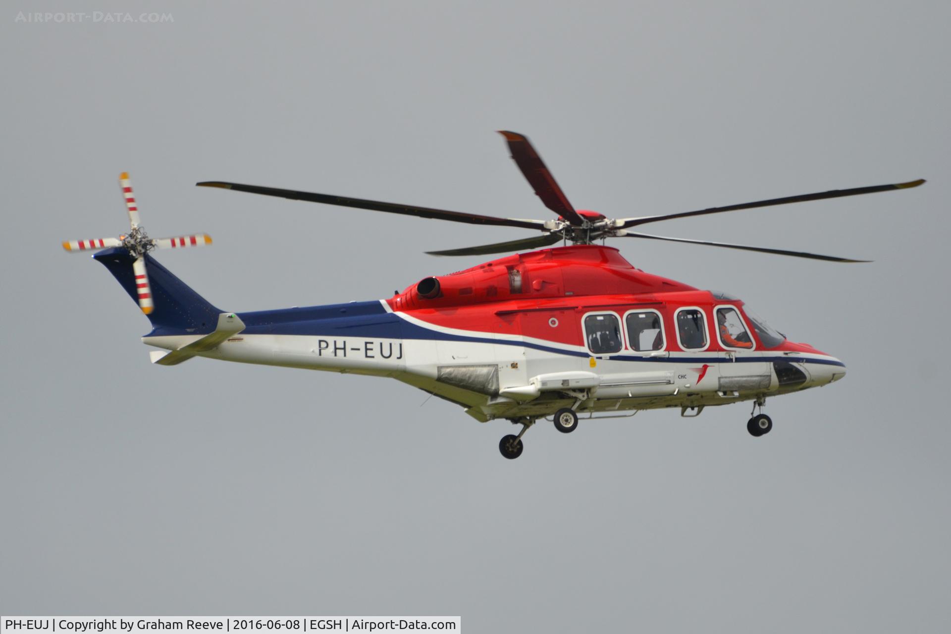 PH-EUJ, 2013 AgustaWestland AW-139 C/N 31511, Landing at Norwich.