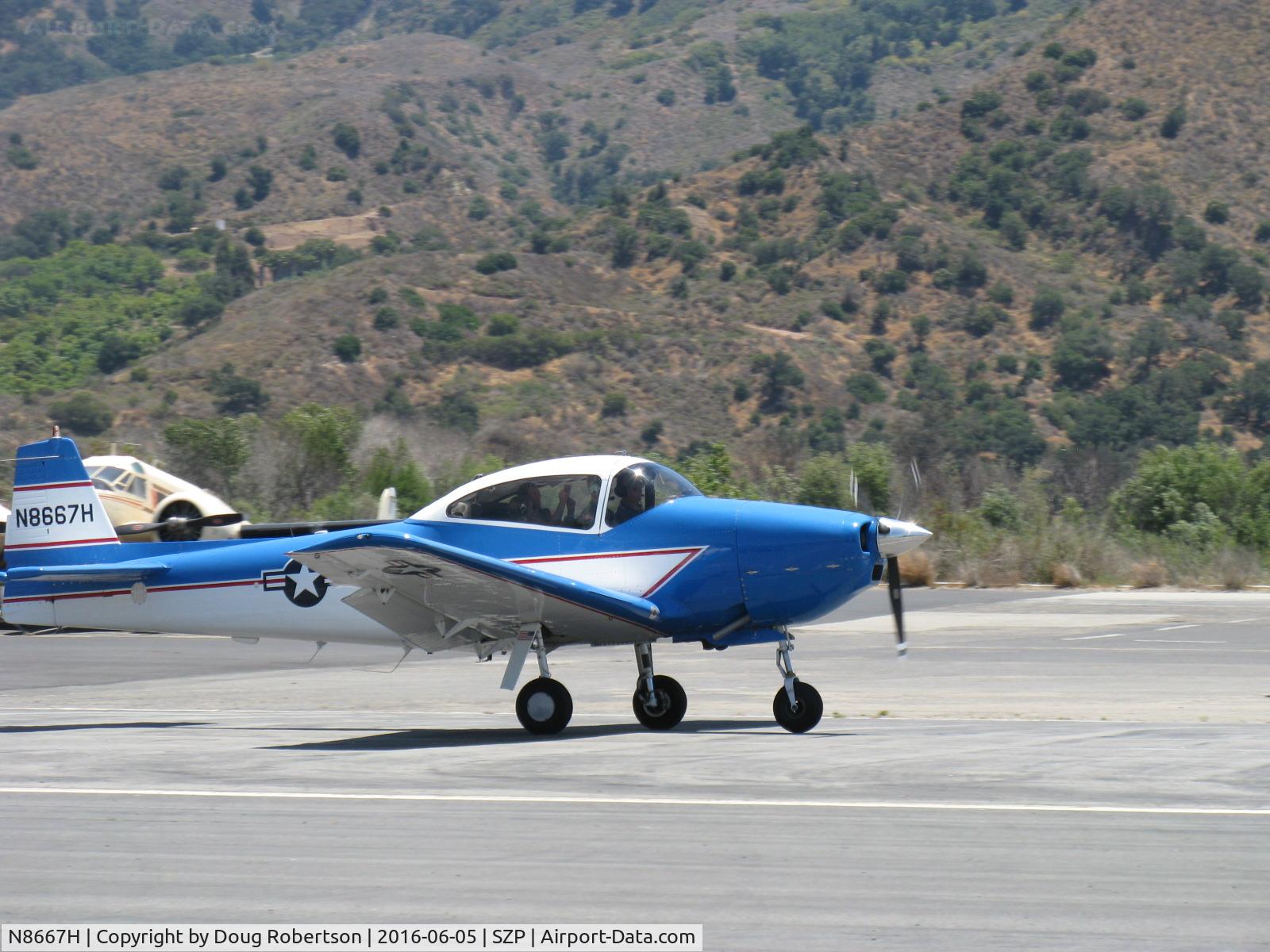 N8667H, 1947 North American Navion C/N NAV-4-667, 1947 North American NAVION, Continental IO-520 285 Hp upgrade, landing roll Rwy 22, another Young Eagles flight