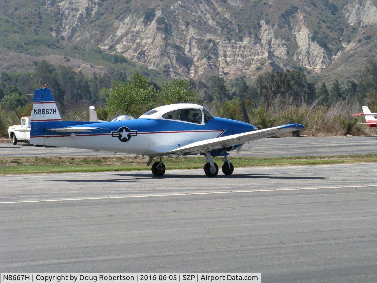 N8667H, 1947 North American Navion C/N NAV-4-667, 1947 North American NAVION, Continental IO-520 285 Hp upgrade, landing roll Rwy 22, Young Eagles flight