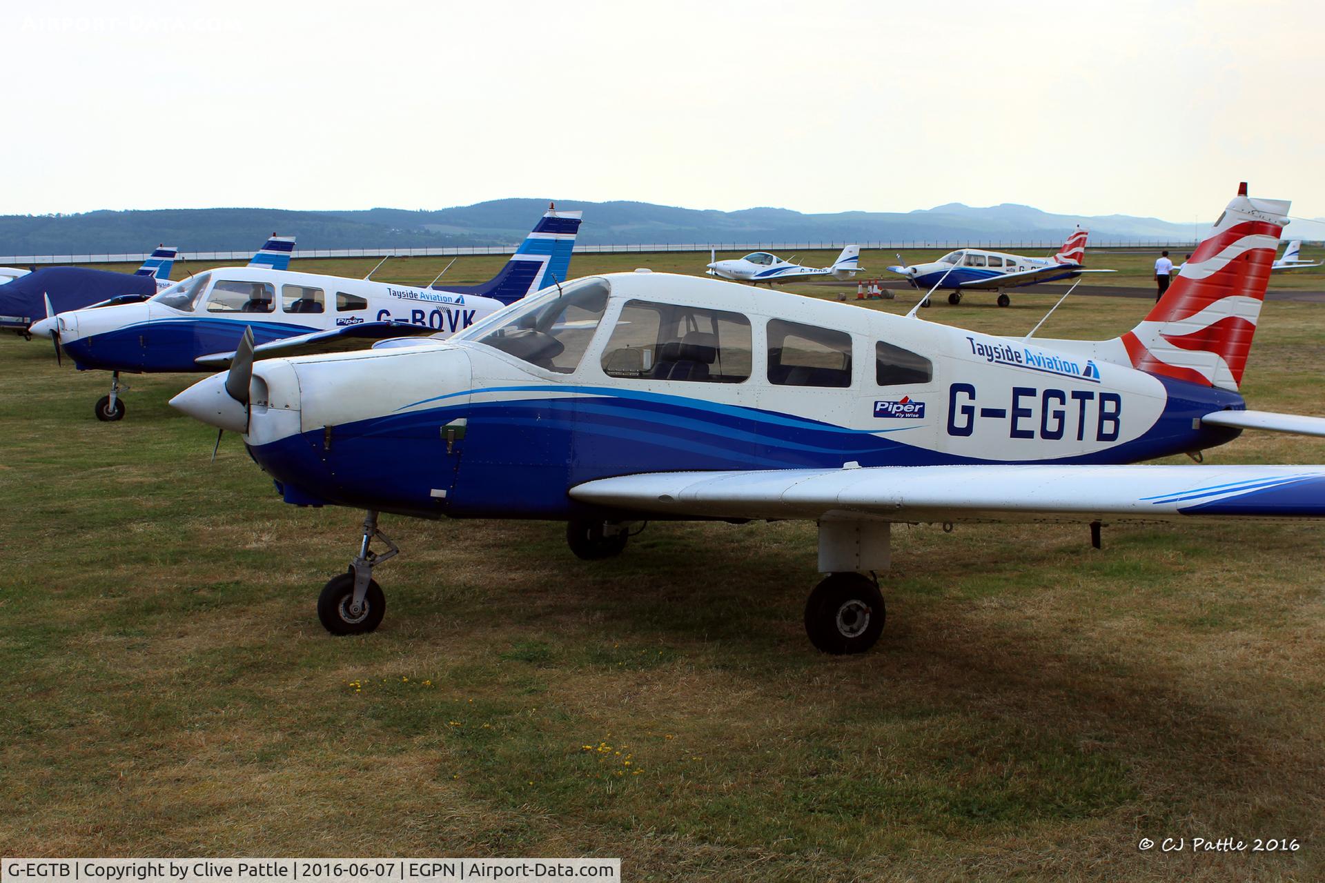 G-EGTB, 1978 Piper PA-28-161 Cherokee Warrior II C/N 28-7816074, Parked up at Dundee EGPN with other PA-28's of Tayside Aviation.