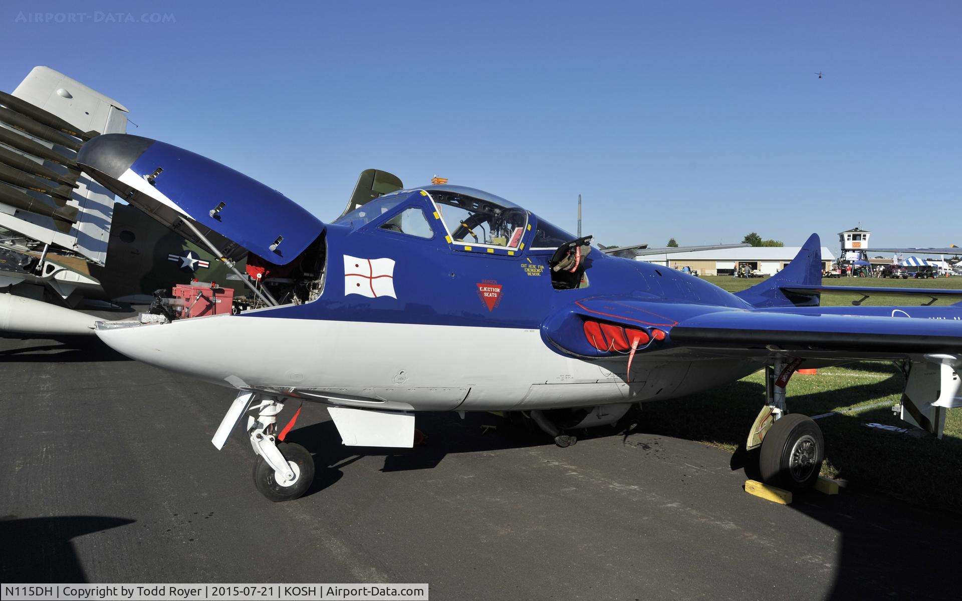 N115DH, 1956 De Havilland (F+W Emmen) Vampire T.55 (DH-115) C/N 866, Airventure 2015