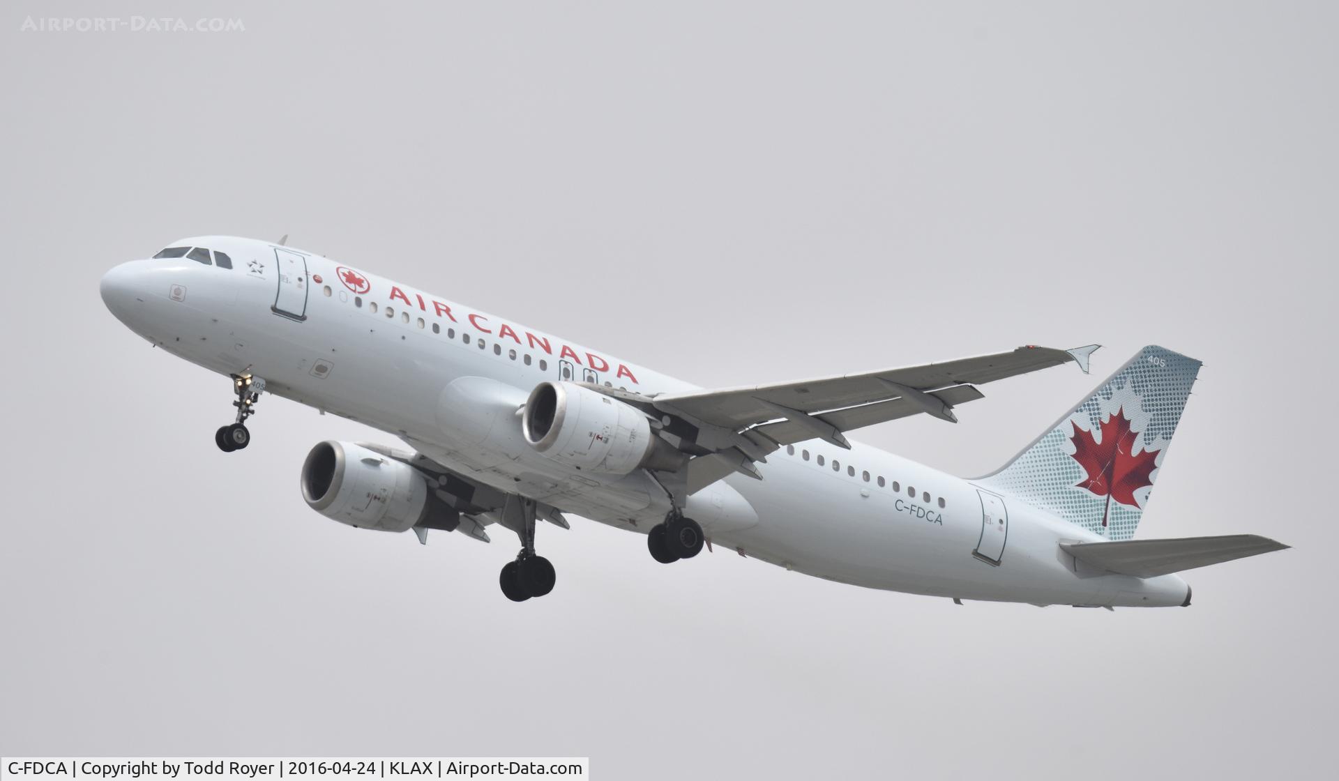 C-FDCA, 1991 Airbus A320-211 C/N 232, Departing LAX on 25R
