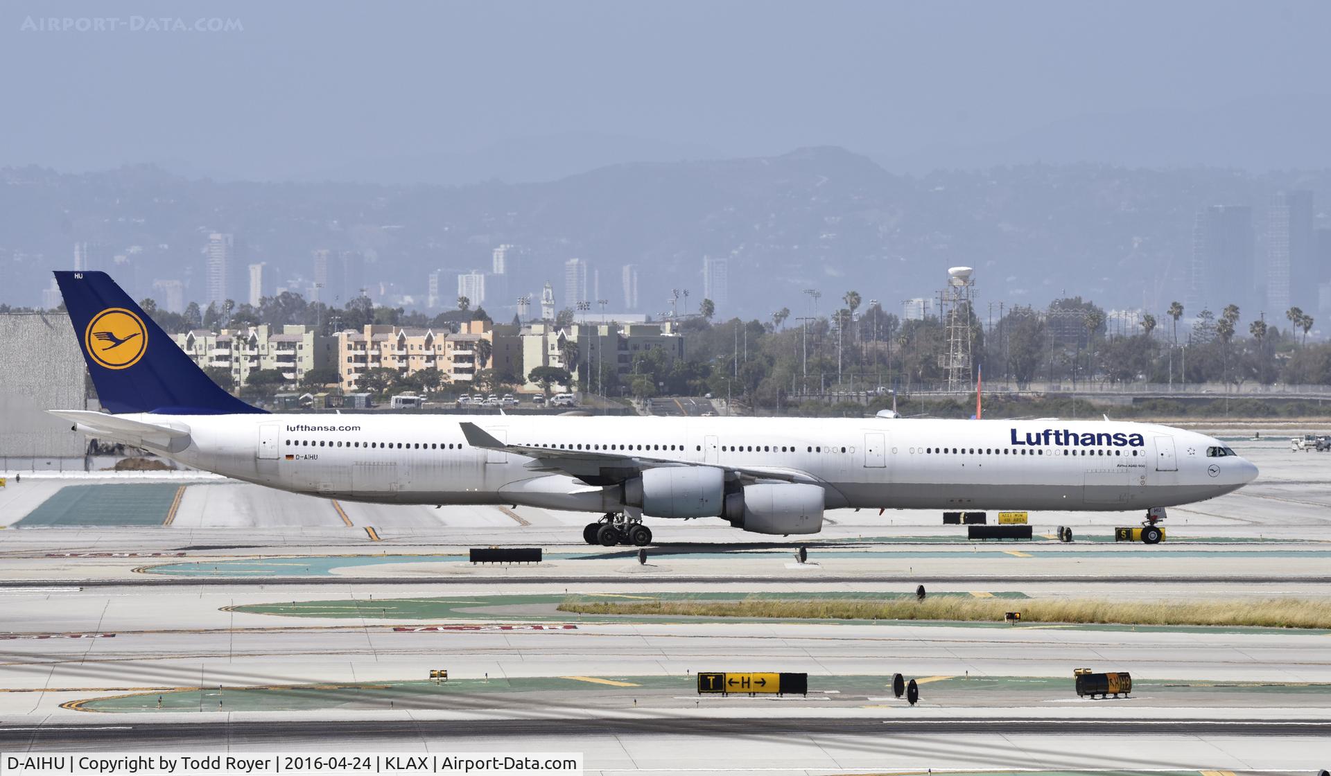 D-AIHU, 2008 Airbus A340-642 C/N 848, Taxiing at LAX