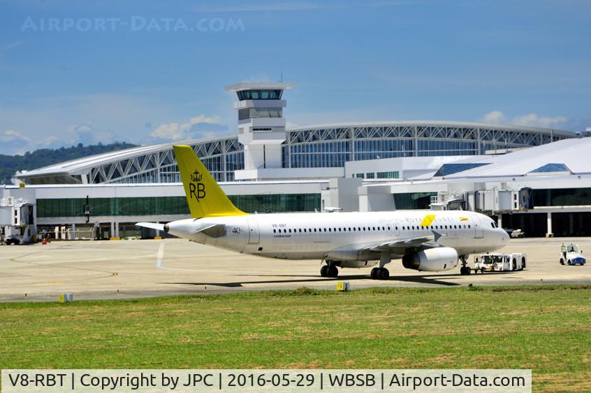V8-RBT, 2003 Airbus A320-232 C/N 2139, RBA V8-RBT in from of the new Airport terminal