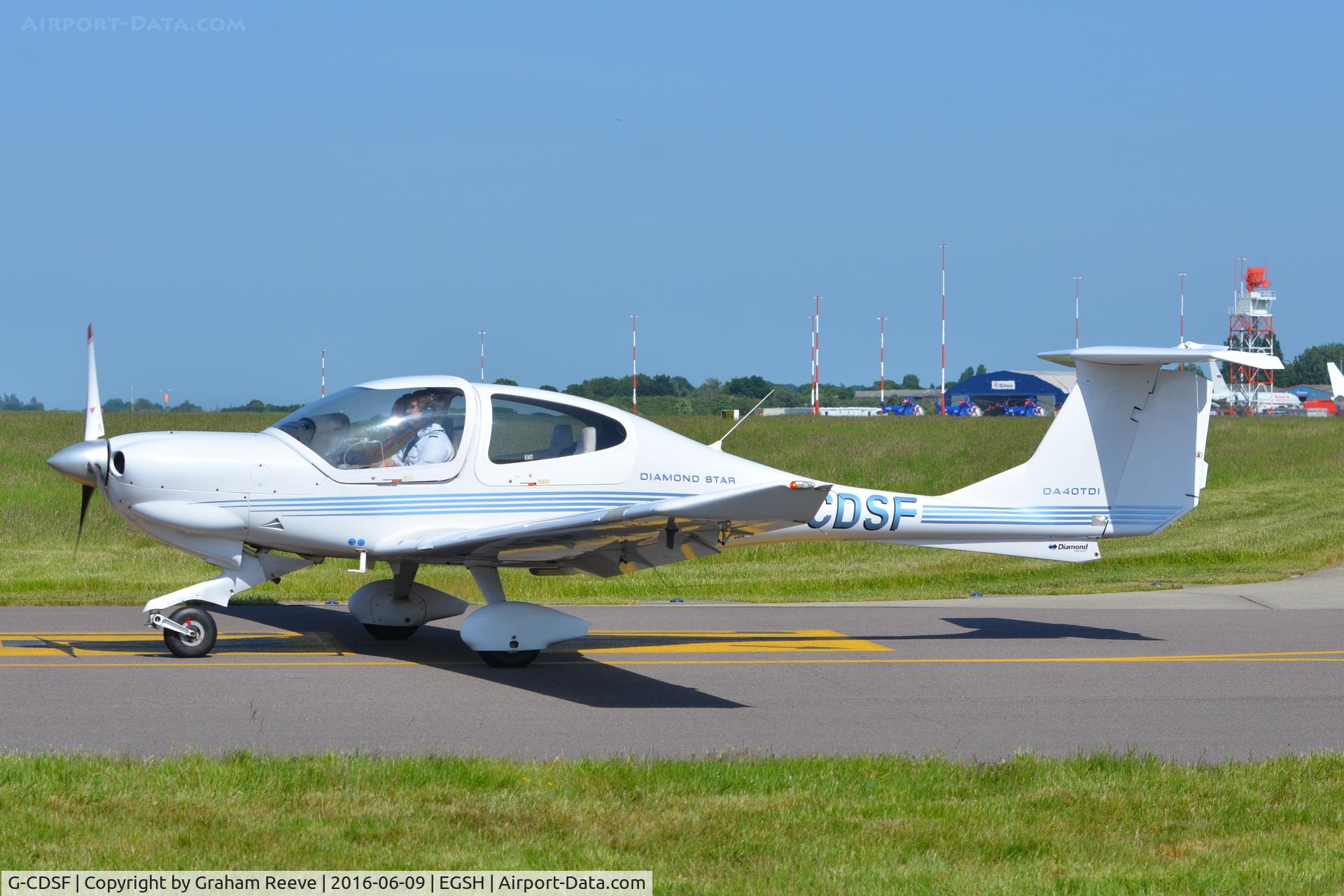 G-CDSF, 2005 Diamond DA-40D Diamond Star C/N D4.190, Departing from Norwich.