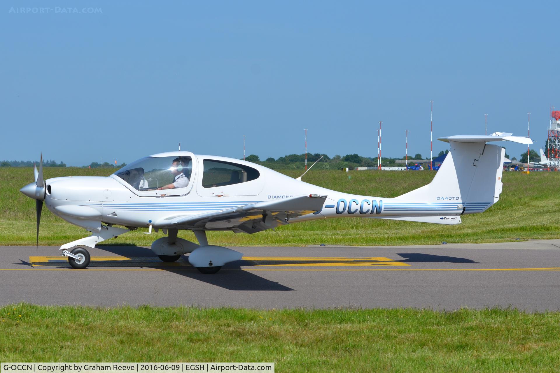 G-OCCN, 2006 Diamond DA-40D Diamond Star C/N D4.241, Departing from Norwich.