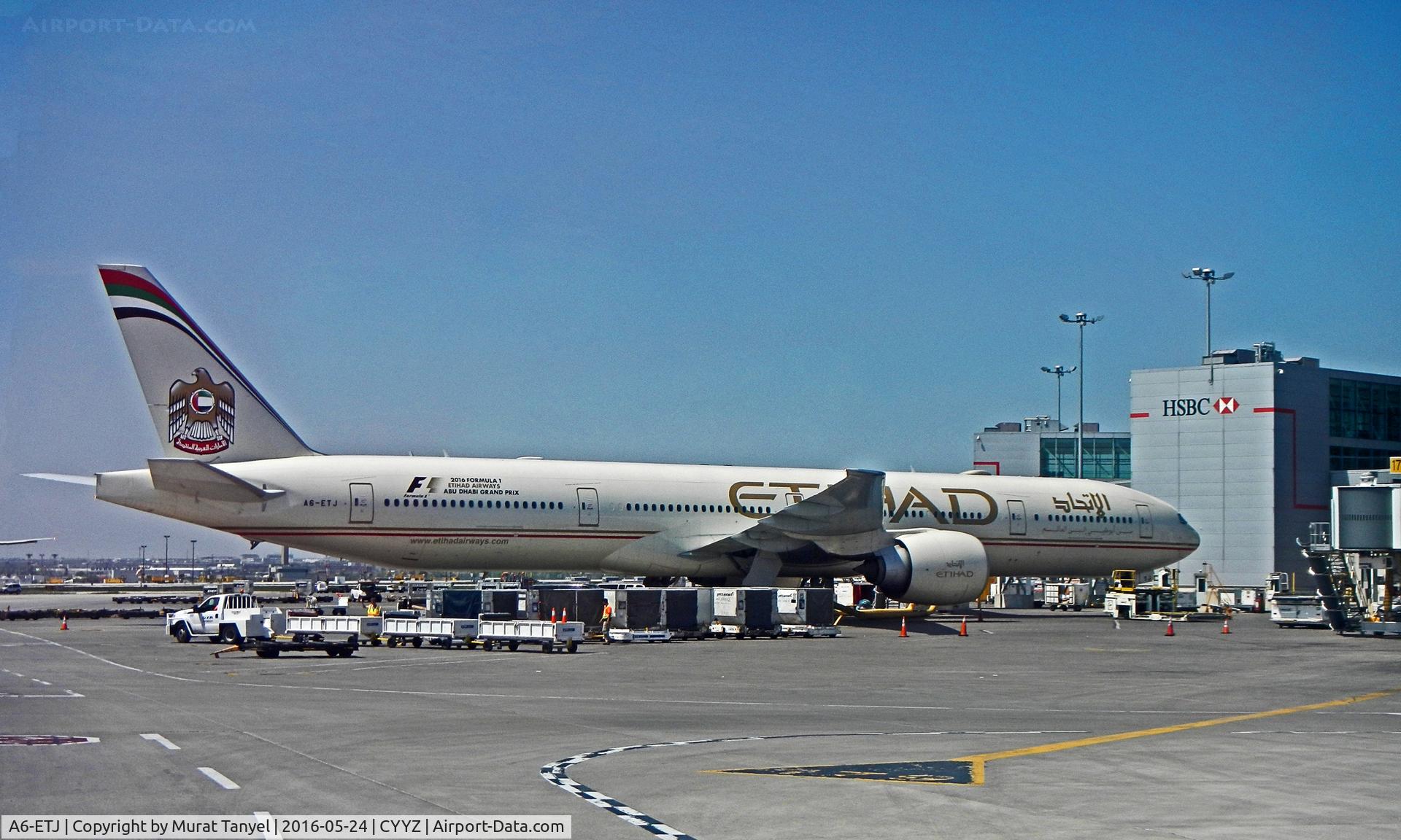 A6-ETJ, 2012 Boeing 777-3FX/ER C/N 39685, At gate at Toronto Pearson International