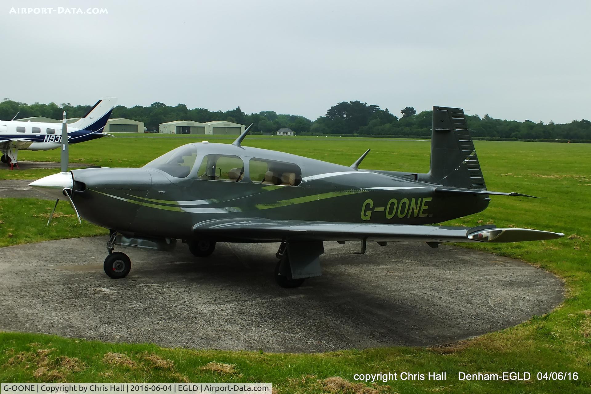 G-OONE, 1987 Mooney M20J 201 C/N 24-3039, at Denham