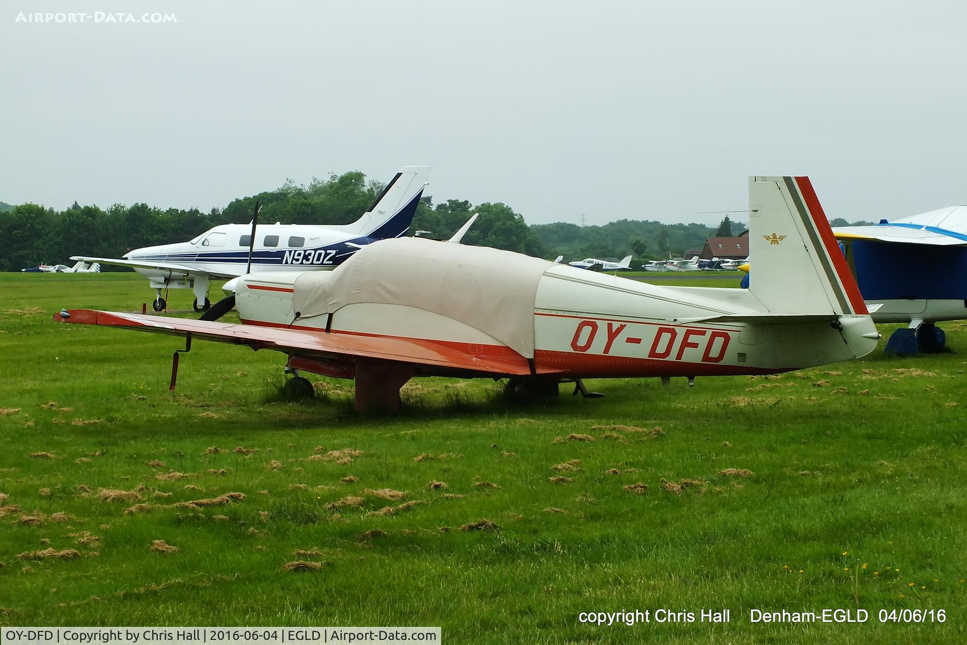 OY-DFD, 1967 Mooney M20F Executive C/N 670327, at Denham