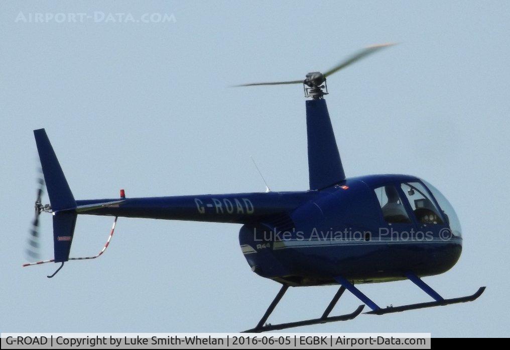 G-ROAD, 2007 Robinson R44 II C/N 11589, Departing from Sywell Aerodrome