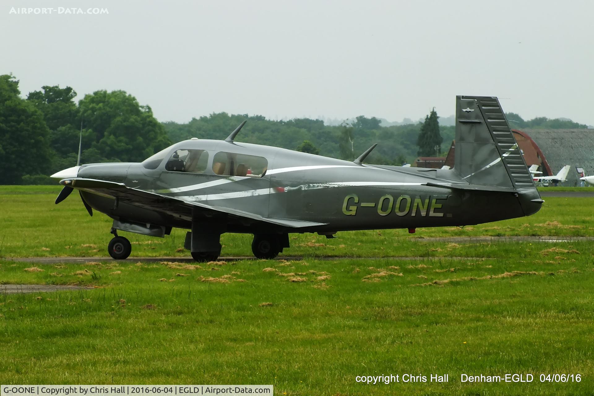 G-OONE, 1987 Mooney M20J 201 C/N 24-3039, at Denham