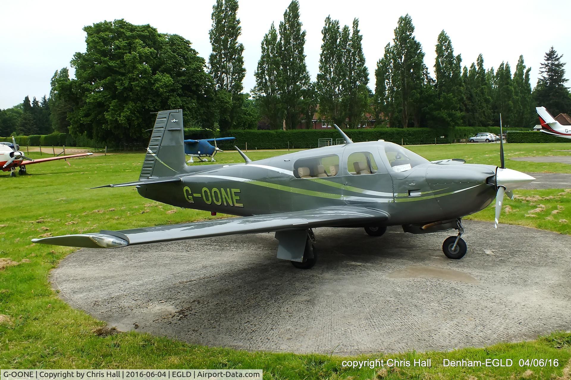 G-OONE, 1987 Mooney M20J 201 C/N 24-3039, at Denham
