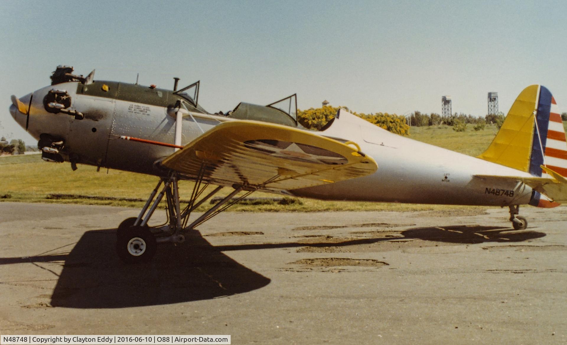 N48748, 1955 Ryan Aeronautical ST3KR C/N 1683, N48748 picture taken at the old Rio Vista Airport in California. 1981.