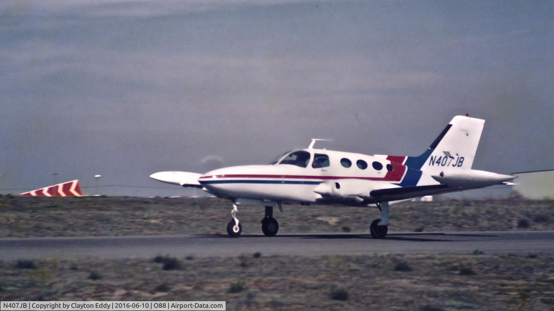 N407JB, 1969 Cessna 402A C/N 402A0074, N407JB departing Rio Vista Airport California.