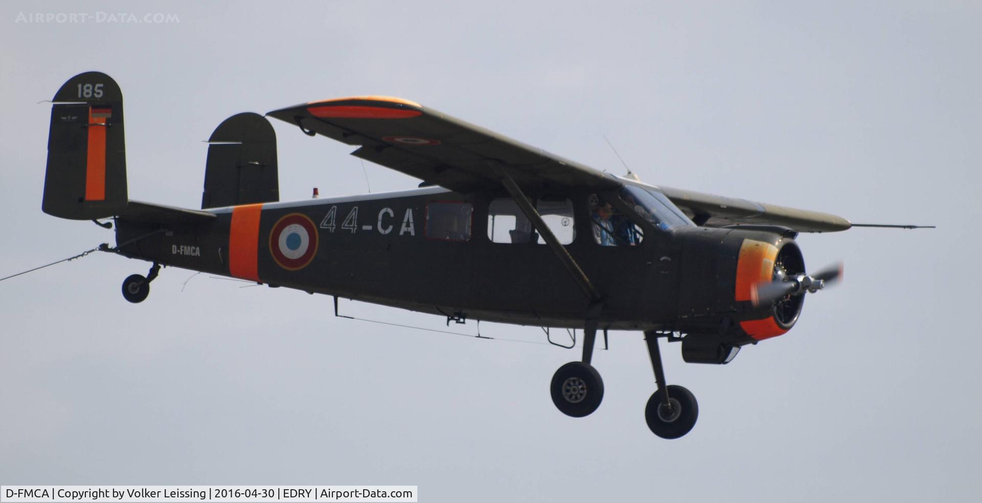 D-FMCA, 1959 Max Holste MH-1521 Broussard C/N 185, final to pick up a banner