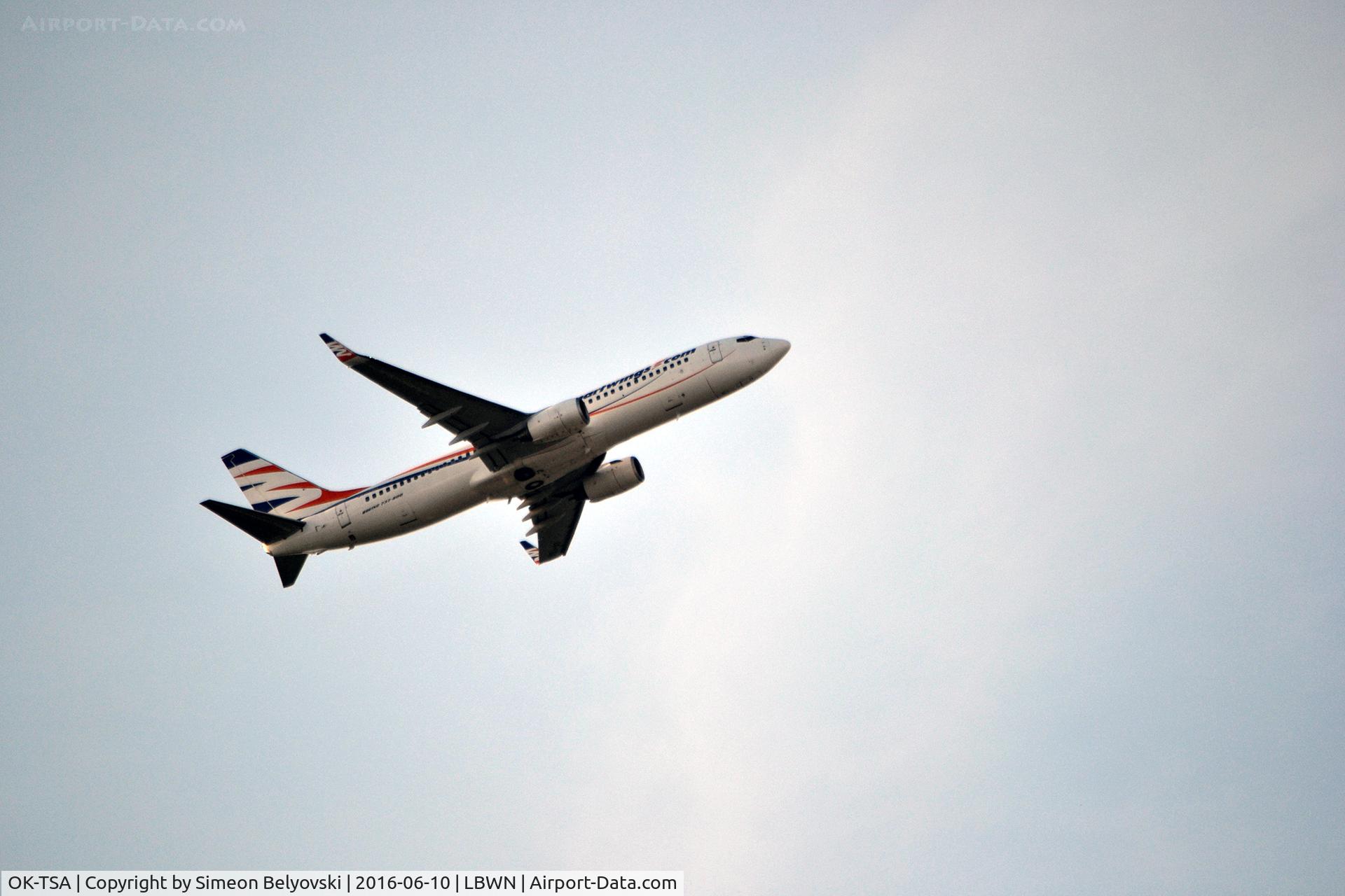 OK-TSA, 2001 Boeing 737-8S3 C/N 29250/792, Take off Varna to Lille