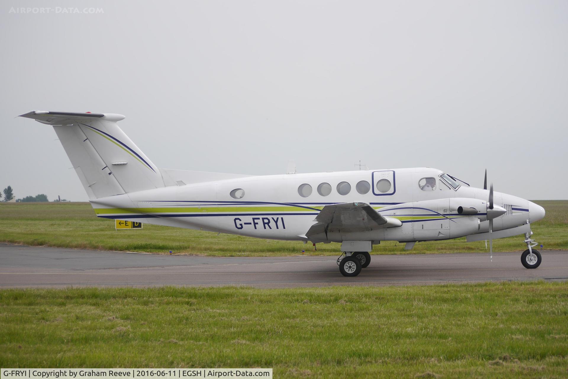 G-FRYI, 1976 Beech 200 Super King Air C/N BB-210, Departing from Norwich.