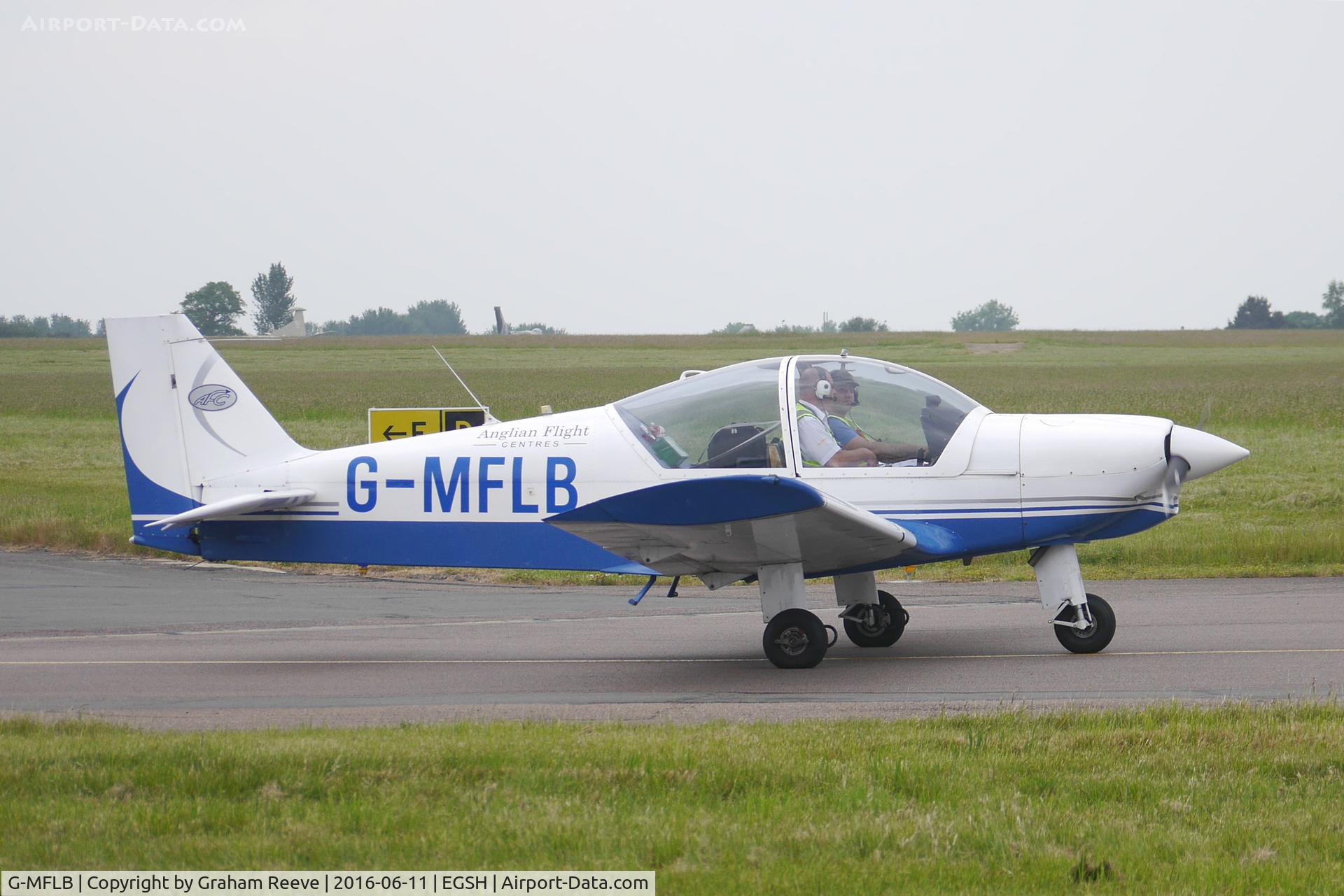 G-MFLB, 1997 Robin HR-200-120B C/N 321, Departing from Norwich.