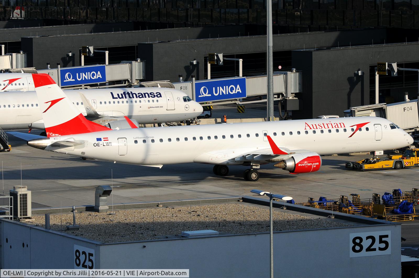OE-LWI, 2011 Embraer 195LR (ERJ-190-200LR) C/N 19000500, Austrian Airlines