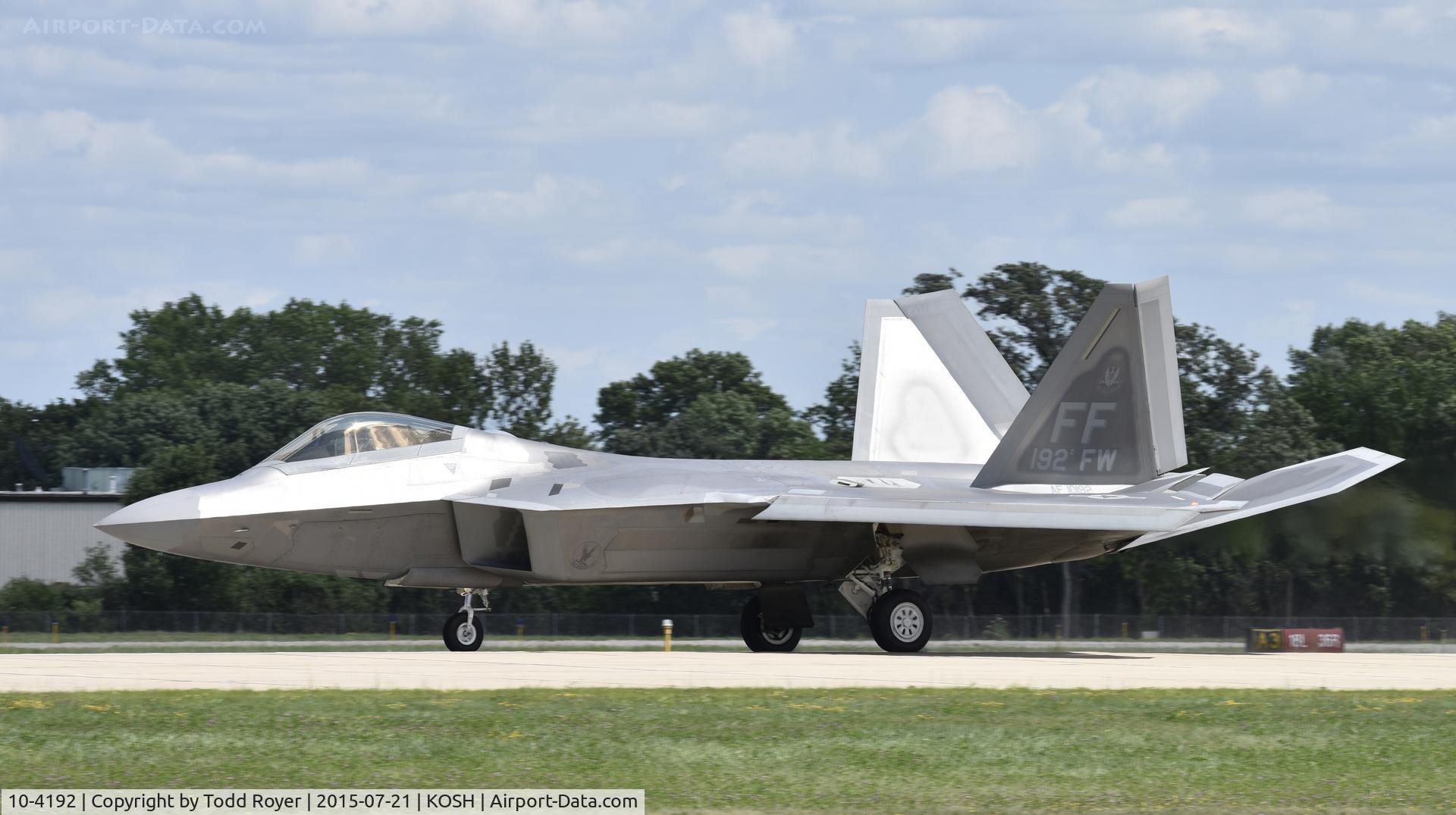 10-4192, 2010 Lockheed Martin F-22A Raptor C/N 4192, Airventure 2015