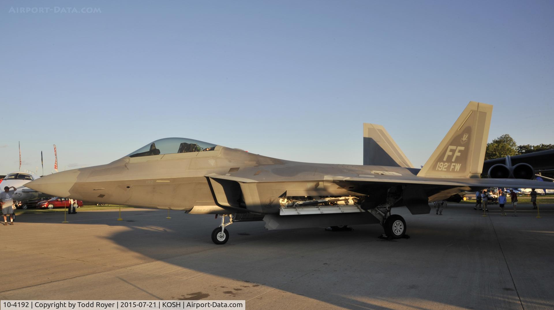 10-4192, 2010 Lockheed Martin F-22A Raptor C/N 4192, Airventure 2015