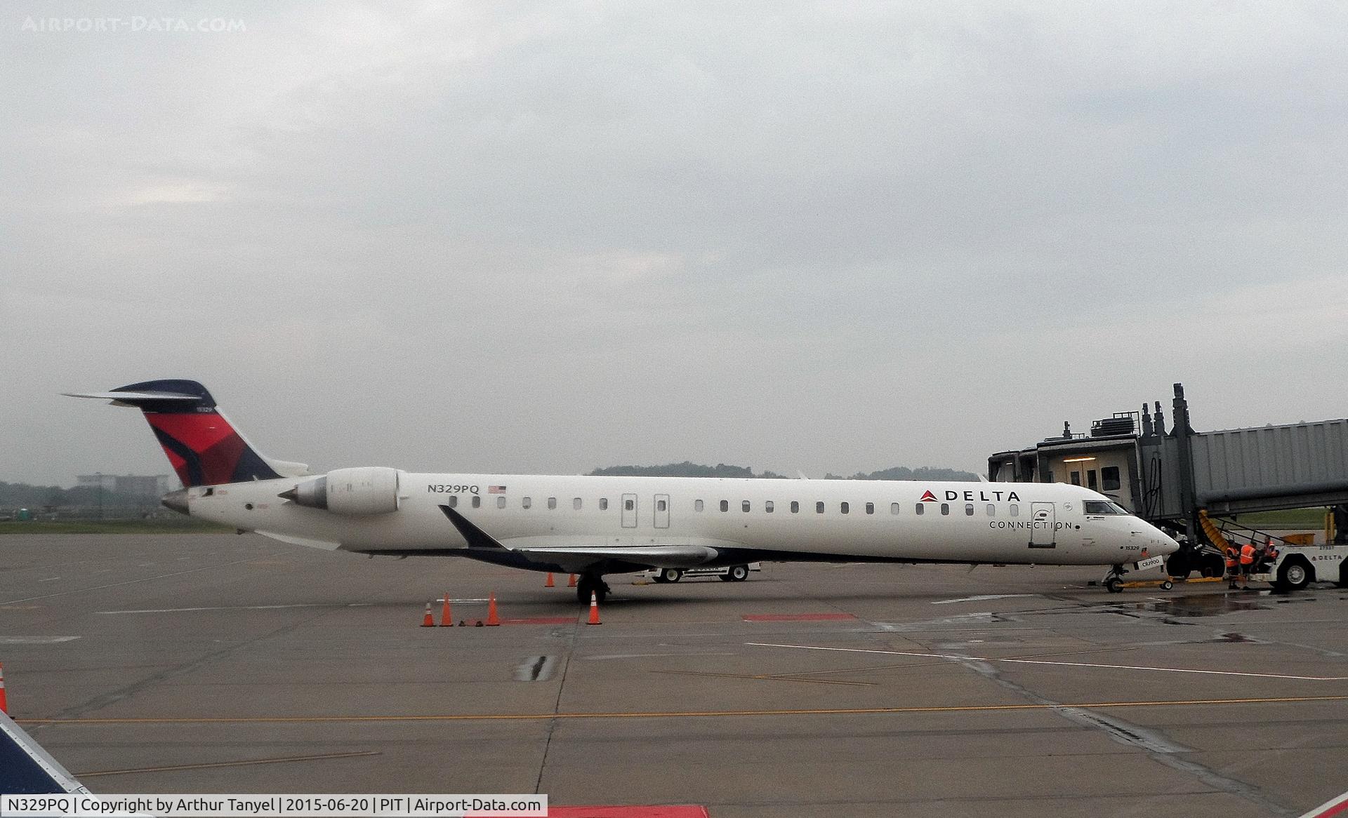 N329PQ, 2014 Bombardier CRJ-900 (CL-600-2D24) C/N 15329, @ gate @ PIT