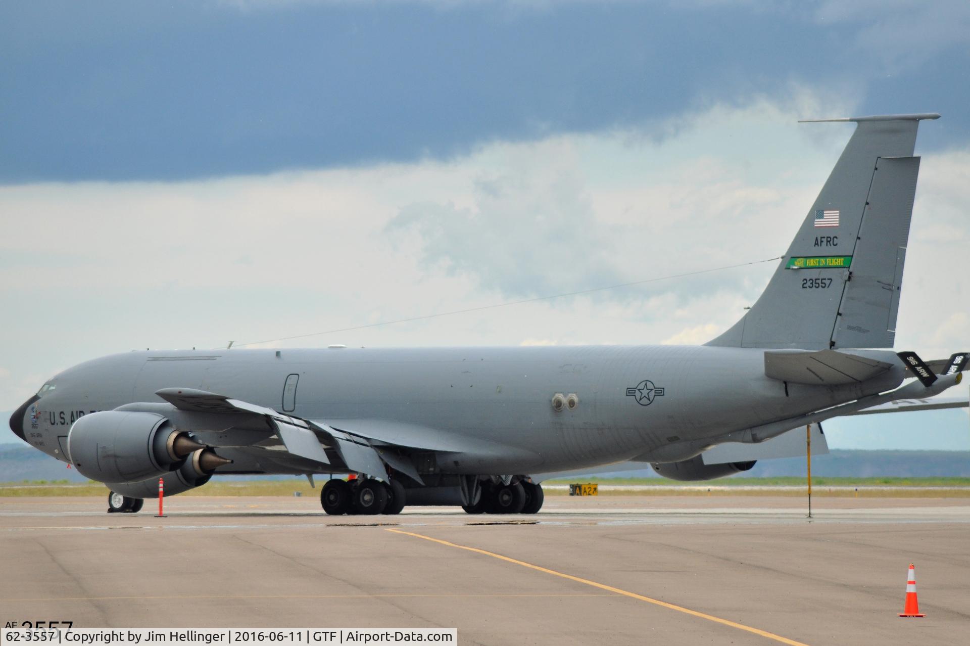 62-3557, 1962 Boeing KC-135R Stratotanker C/N 18540, 3557 parked at Great Falls, MT.